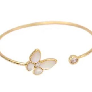 White Shell Pearl Butterfly Bracelet