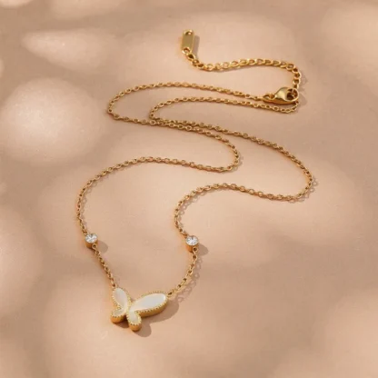 Butterfly Shaped Pendant Necklace - Image 2