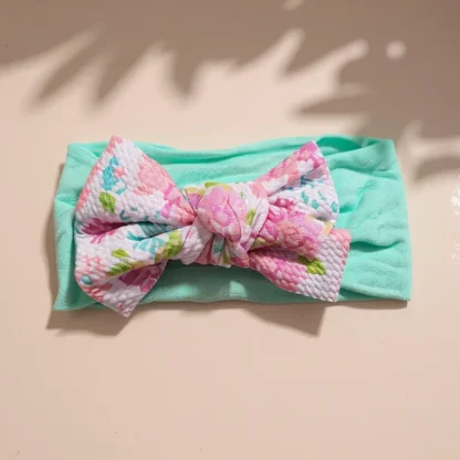 Elastic Nylon Bowknot Infant Headband for Baby Girls - Image 3