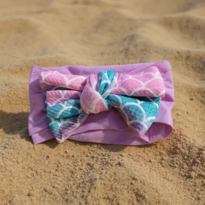Elastic Nylon Bowknot Infant Headband for Baby Girls - Image 2
