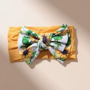 Elastic Nylon Bowknot Infant Headband for Baby Girls