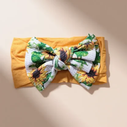 Elastic Nylon Bowknot Infant Headband for Baby Girls
