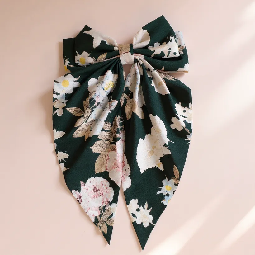 Floral Hair bows - Vintage Look