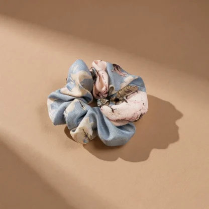 Satin Silk Floral Printed Scrunchies - Image 2